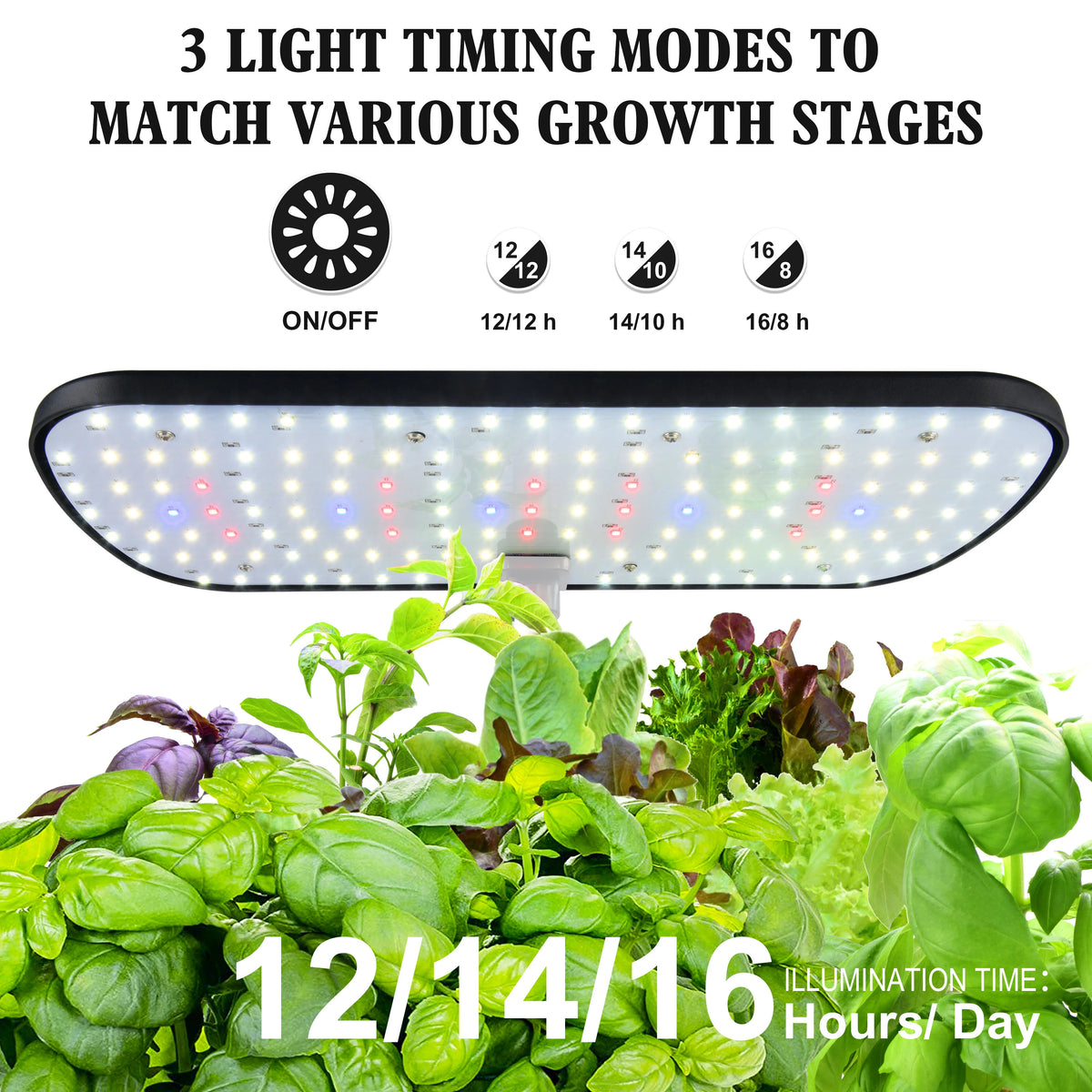 Hydroponic Herb Garden with LED Light, 12 Pods