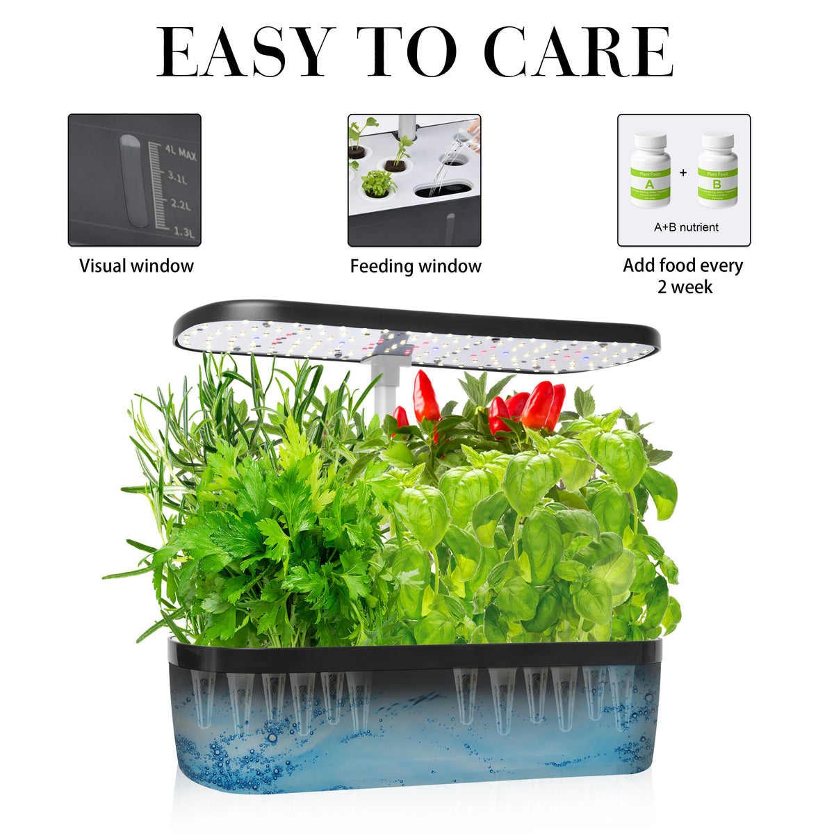 Hydroponic Herb Garden with LED Light, 12 Pods