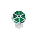Roll of green garden tie wire in a plastic dispenser with a built-in cutter