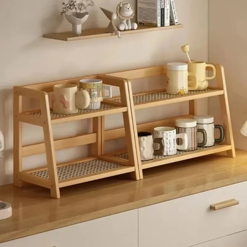 Two-Tier Bamboo Plant Shelf