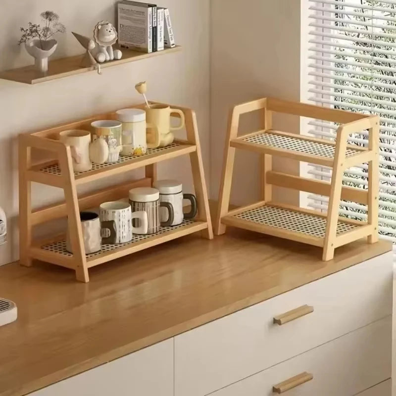 Two-Tier Bamboo Plant Shelf