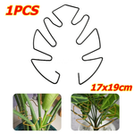 Black leaf-shaped plant stem support hoop, single, 17 x 19 cm
